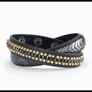 ::⚜️🌚S&D Black Gilded Path Double Wrap Bracelet